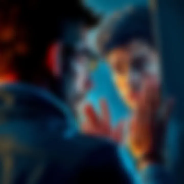 Person Reflecting on Identity A person looking in a mirror, contemplating their true self with a thoughtful expression.