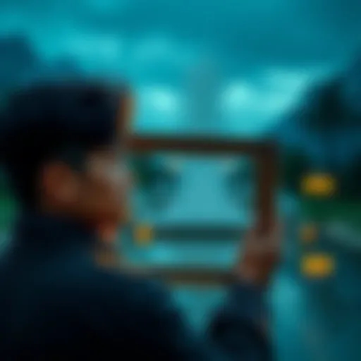 Individual looks thoughtful while holding a frame, feelings of regret visible on their face, surrounded by a calm environment.