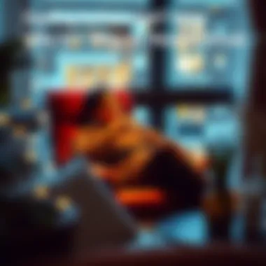 A person sitting in a cozy chair, enjoying a warm cup of coffee while taking a break from work, looking relaxed and peaceful