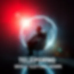 Person sitting in a chair preparing to teleport A person in a chair with a glowing circle around them, showing the moment before teleportation