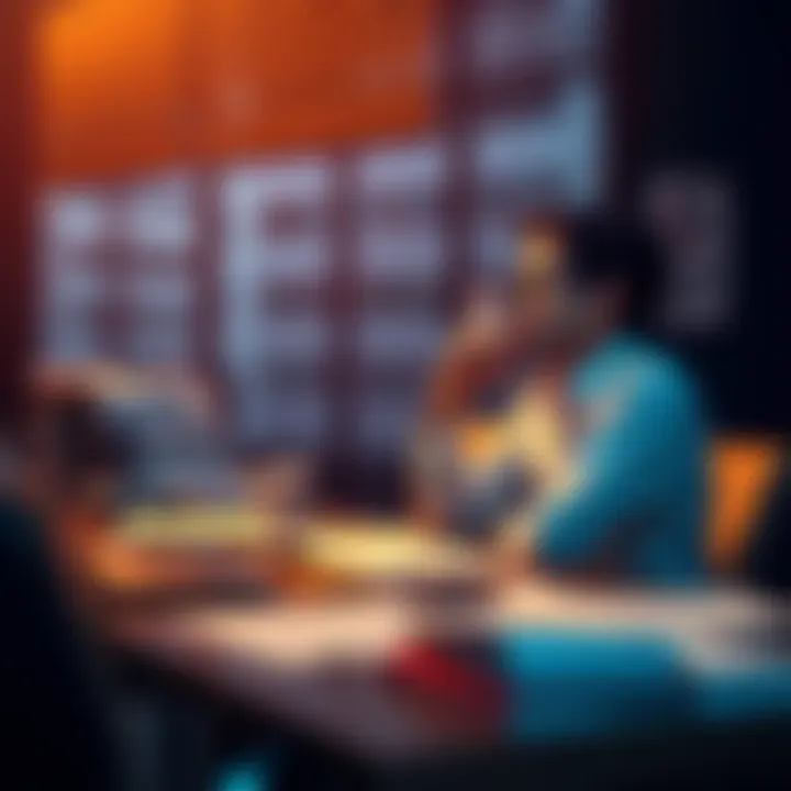 A person sitting at a desk, pondering over a job offer with papers and a laptop in front of them.