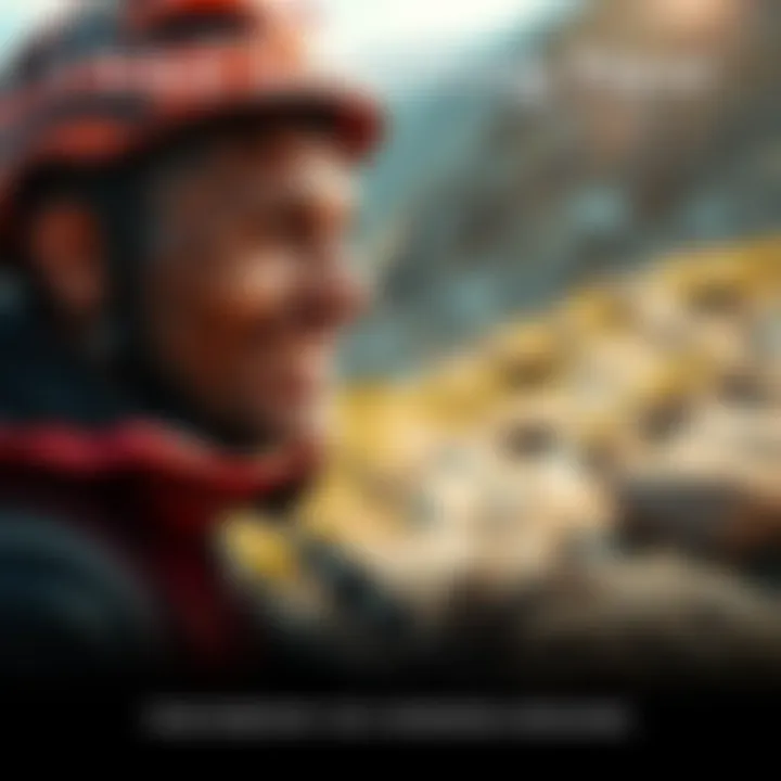 Person trying a new activity A person smiling while engaging in a new outdoor activity, looking excited and adventurous.