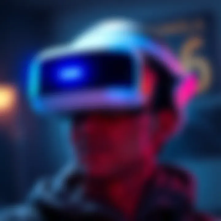 A person wearing a PSVR2 headset while looking frustrated due to tracking issues