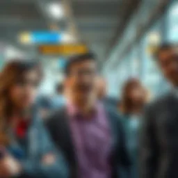 A surprised group of people adjusts their plans as someone arrives unexpectedly before a scheduled time.