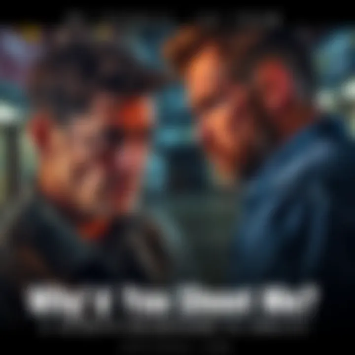 Person asking a question in a tense situation A concerned person confronting another with a serious expression, asking, 'Why’d you shoot me?'