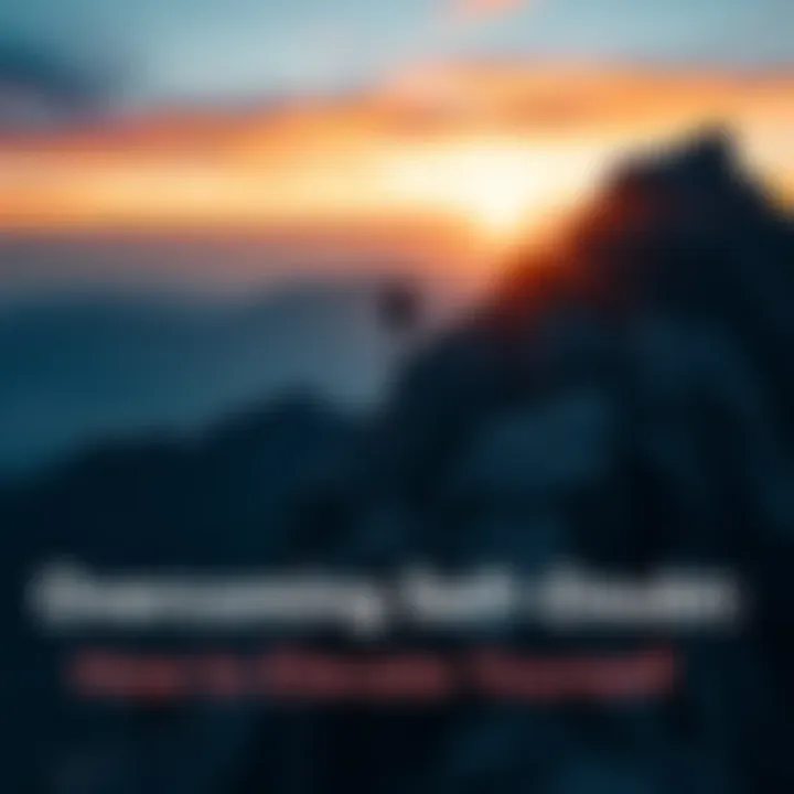 A person climbing a steep mountain, symbolizing overcoming challenges and gaining confidence.