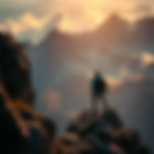 A person climbing a mountain, symbolizing resilience and self-revival in facing life's challenges.