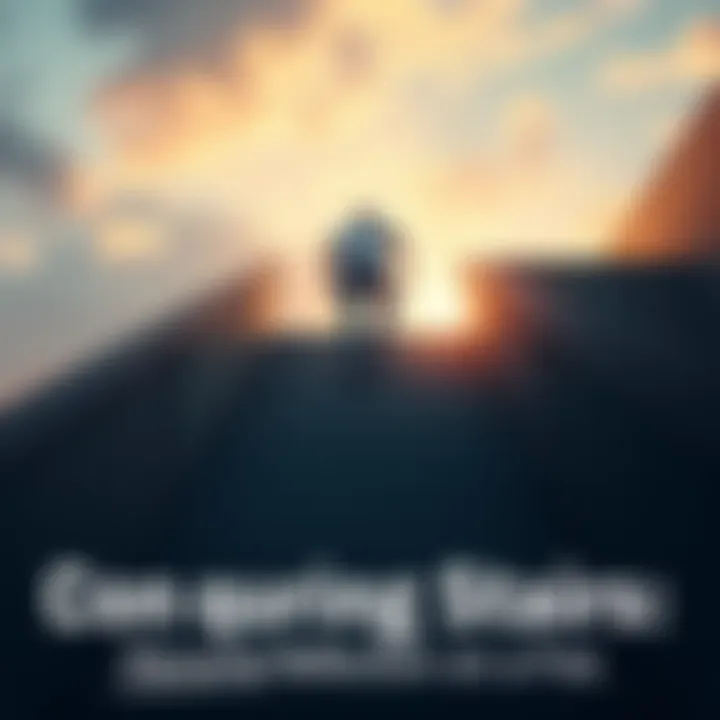 A person ascending a set of stairs with determination, symbolizing overcoming challenges in daily life.