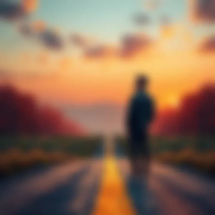 A person stands at a crossroads, looking thoughtful while considering different paths ahead.