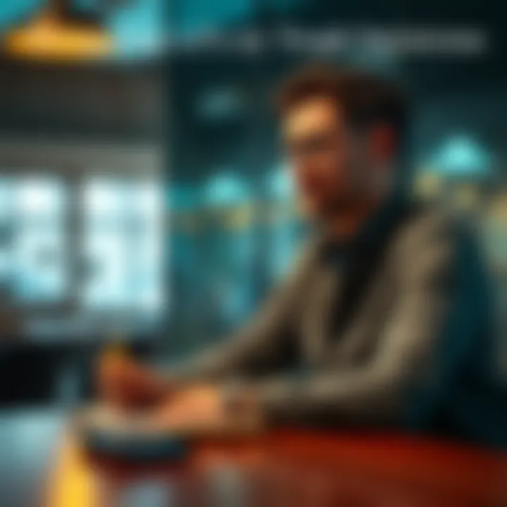 Individual sitting at a table with a notebook and pen, looking thoughtful while considering choices in life.