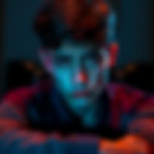 A person sitting alone with tears in their eyes, expressing deep sadness