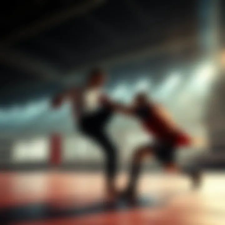 A fighter skillfully dodging a punch, demonstrating effective movement and agility in combat