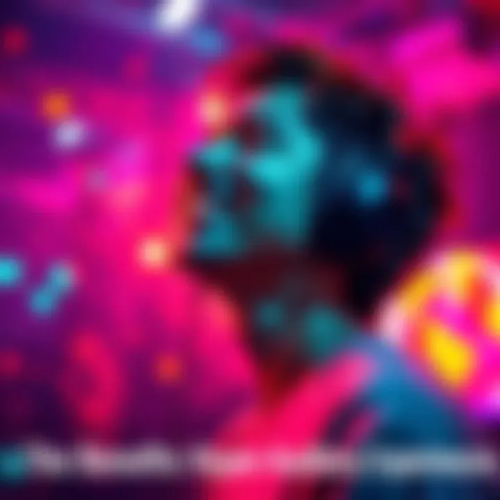 Individual immersed in vibrant sounds while wearing headphones, showcasing the joy of auditory experiences