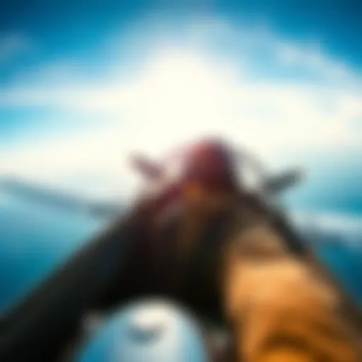 A pilot enjoying the rush of flying an open cockpit plane with a clear blue sky in the background