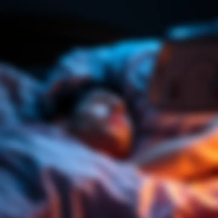 Person gazing into the distance A person lying in bed, looking thoughtfully into the distance as they approach death, with soft light surrounding them.