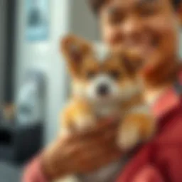 A person smiles while holding a small, fluffy companion named Earl, showcasing a unique pet name choice.