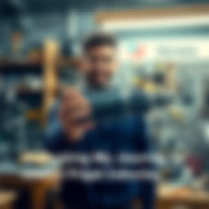 Person holding Frigate Inductor A person happily holding a Frigate Inductor, showcasing their success in acquiring it, with a backdrop of a workshop filled with tools.