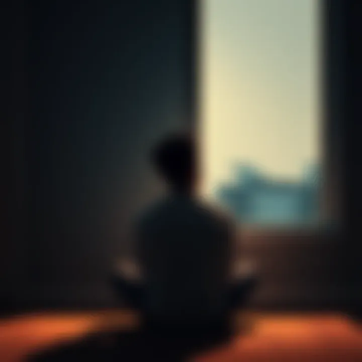 A person sitting alone in a dimly lit room, looking out a window with a thoughtful expression, symbolizing loss and emotional distance in relationships.