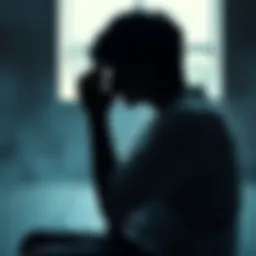 Individual sitting alone, reflecting on sorrow and emotional pain