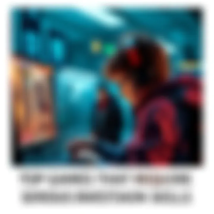 Person Investigating a Scene A gamer focused on a screen, analyzing clues and characters in an investigation game