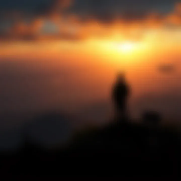 A person stands on a hill, gazing at the sunrise, symbolizing new journeys after achieving goals.