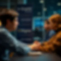Person looking nervous while discussing job history An individual with a worried expression sits across from another person at a table, discussing a past job and creating an uncomfortable atmosphere.