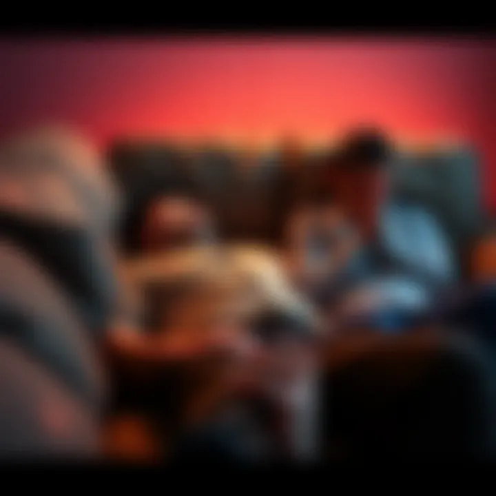 A person lies back on a couch, appearing startled after being shot, while another is seen with hands clasped, seemingly praying.