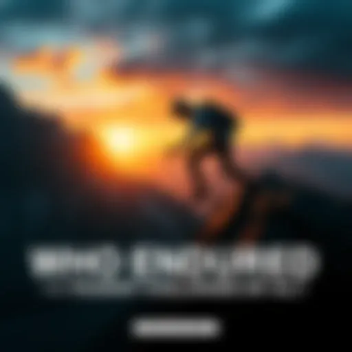 Person Overcoming Challenges A determined individual climbing a steep mountain, symbolizing resilience and strength in the face of difficulties.