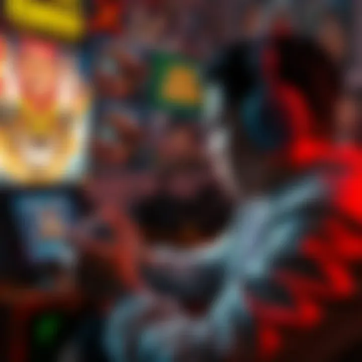 A person intensely focused on playing Arc Raiders, surrounded by game posters and a controller in hand