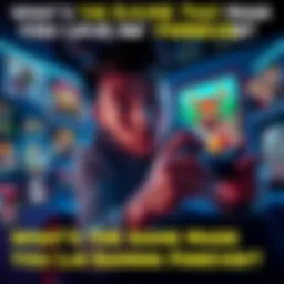 A person intensely focused on playing a video game, surrounded by nostalgic game posters and controllers, showcasing their passion for gaming.