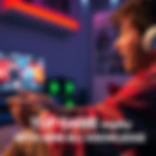 A person enjoying a video game on a console, showing excitement and surprise while playing