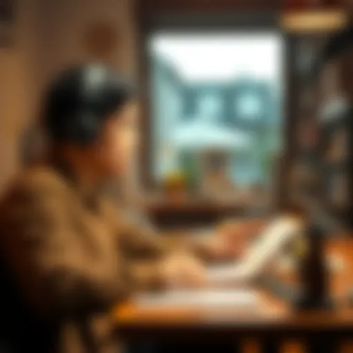 A person focused on improving their skills with a notebook and pen, looking determined in a cozy workspace.