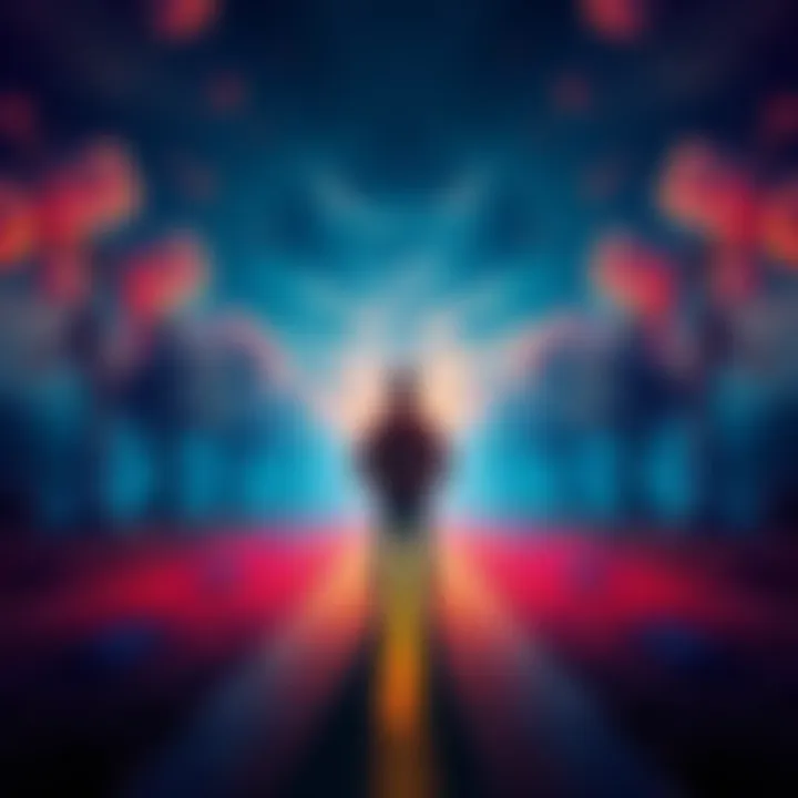 A person standing at a crossroad, looking confused between two paths representing reality and perception.