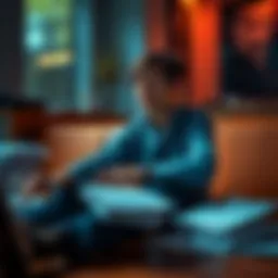 Individual sitting with a thoughtful expression, contemplating their decision to leave GU, with papers and notes scattered around them.