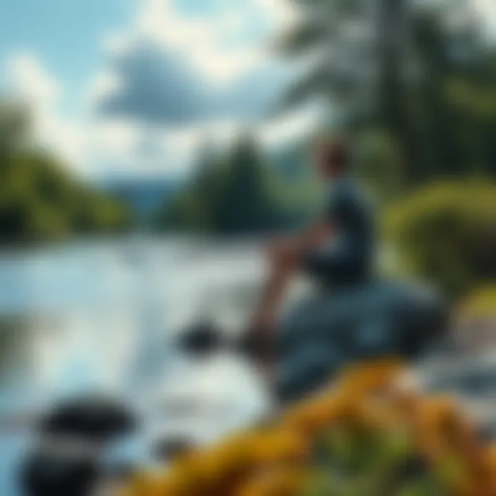 A person sitting on a rock by a river, deep in thought while surrounded by trees and nature, symbolizing personal growth and insights from real-life experiences.