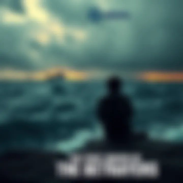 A person sits alone, deep in thought, contemplating past betrayals while looking out at a stormy sea.