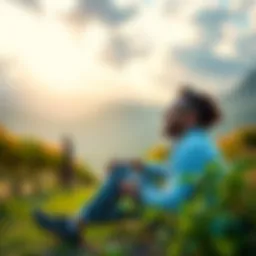 A person sitting in nature, contemplating what brings them joy and satisfaction in life.