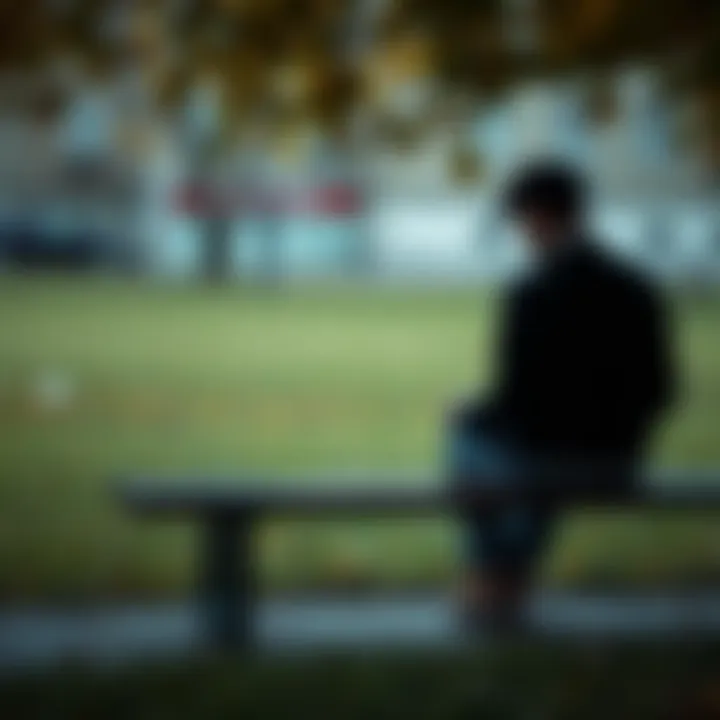 A person sits alone on a park bench, looking contemplative and sad, symbolizing the emotional impact of loss.