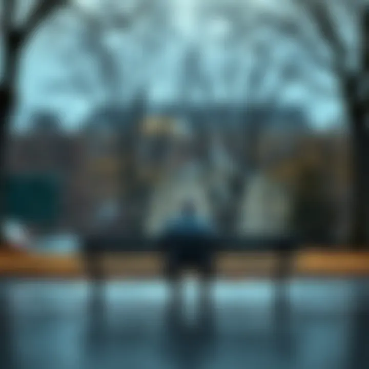 A person sitting alone on a bench, looking thoughtful and contemplative, symbolizing the journey of healing and the challenges of recovery.