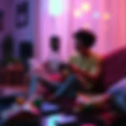 A person sits on a couch with a game controller in hand, deep in thought after finishing the True Colours game, surrounded by snacks and a gaming setup.