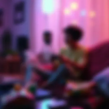 A person sits on a couch with a game controller in hand, deep in thought after finishing the True Colours game, surrounded by snacks and a gaming setup.