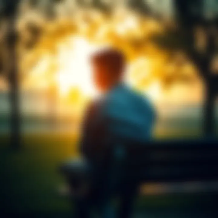 A person sitting on a park bench, looking thoughtfully into the distance, symbolizing reflection after a significant absence