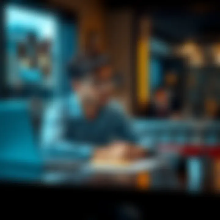 Person sharing thoughts on updates A person sitting at a desk, looking thoughtful while writing on a notepad about recent updates and changes on platforms, with a laptop in the background.