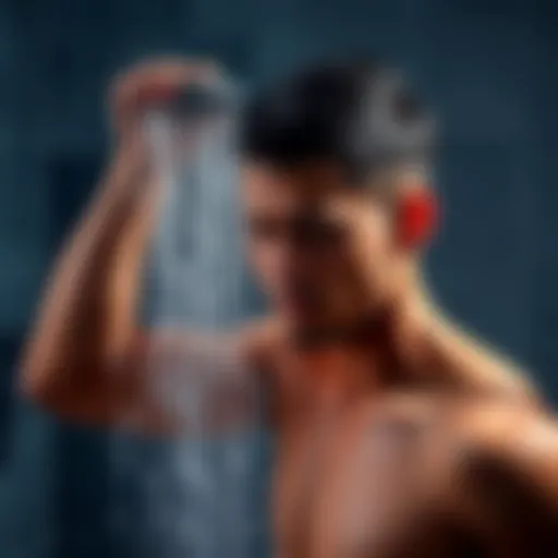 A person showering after a workout, ensuring cleanliness and hygiene.