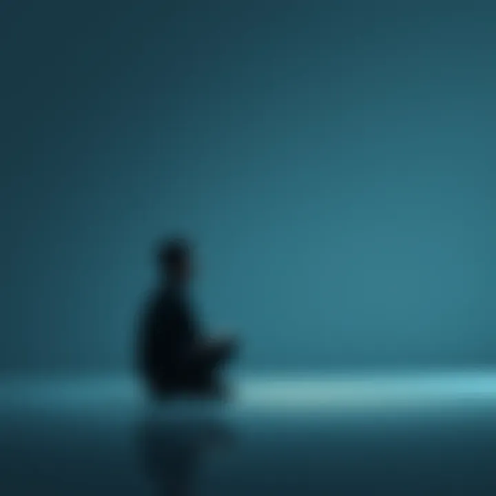 Individual looking contemplative in a quiet environment, reflecting on life, with a soft light around