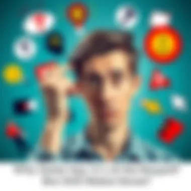 A person with a thoughtful look, scratching their head, surrounded by mixed symbols of smart and silly actions, illustrating the debate of actions being both stupid and sensible.