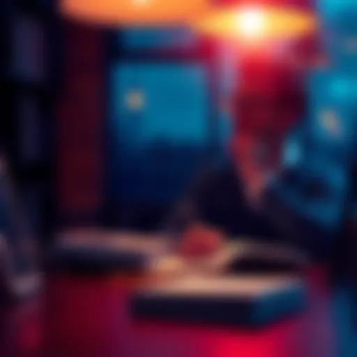 A person sitting at a table, looking thoughtful while jotting down notes in a notebook, reflecting on their worries.