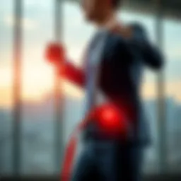 A person in a business suit changing into athletic wear, symbolizing transformation and growth.