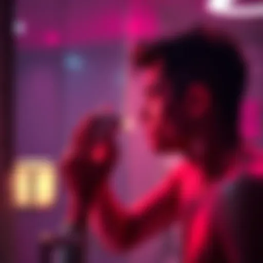 Person using deodorant A person applying deodorant in a bathroom setting, focused on personal hygiene.