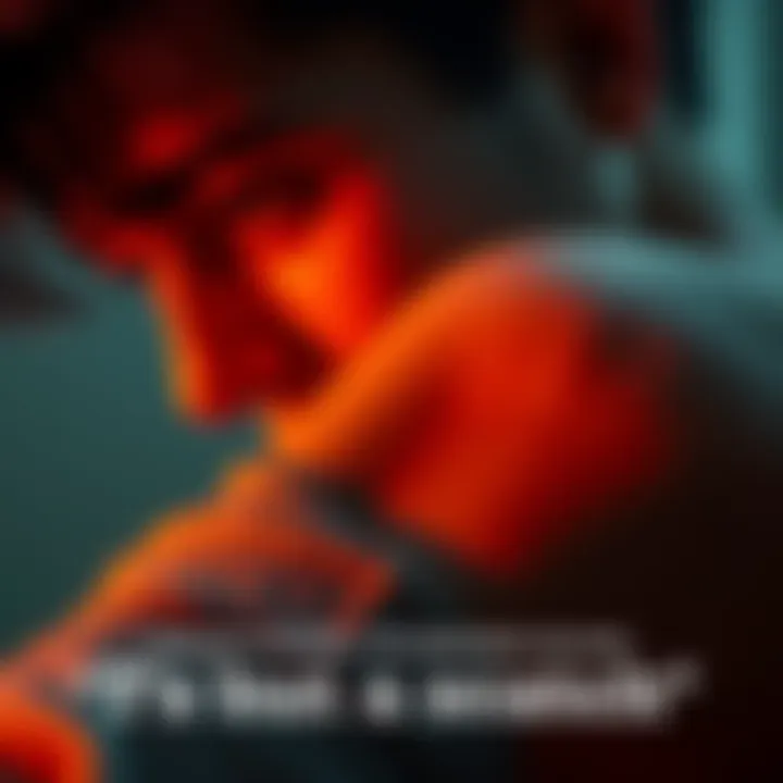 Close-up of a person looking at a small scratch on their arm, reflecting on the phrase 'Tis but a scratch'.